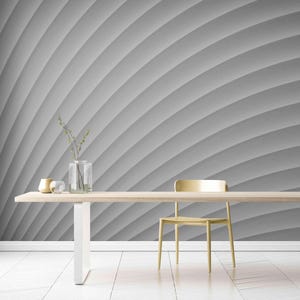 3D White Wave Wallpaper - Modern Abstract Wall Mural, Peel and Stick 3D Mural, Elegant Textured Wall Art, Minimalist Geometric Wallpaper