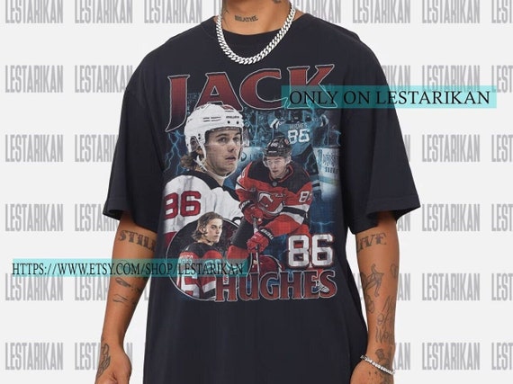  Jack Hughes Long Sleeve Shirt - Jack Hughes New Jersey Font :  Sports & Outdoors