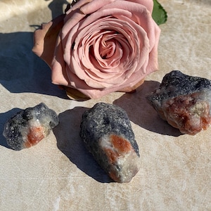Raw Iolite and sunstone