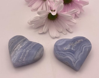 Blue lace agate hearts