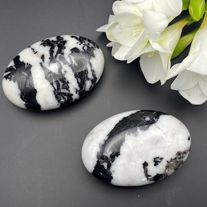 Zebra Calcite palm stones