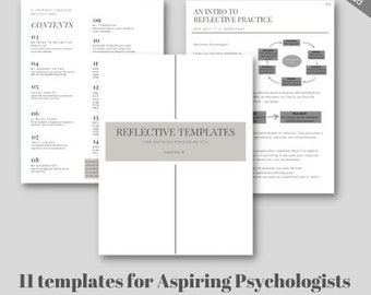 Sharon B Reflective Templates for Aspiring Psychologists || Reflective journal for Psychologists || printable