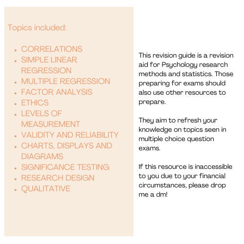 Psychology Research Methods and Statistics Revision Guide - Pack One ...