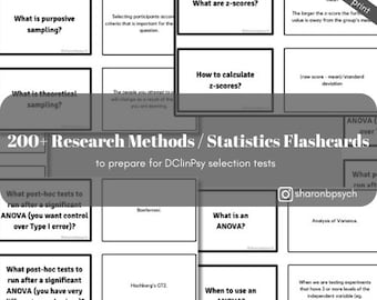 Fichas de repaso de métodos de investigación y estadística en psicología - DClinPsy Pruebas de selección