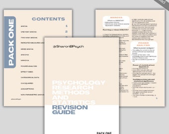 Psychology Research Methods and Statistics Revision Guide - Pack One and Two (DClinPsy Selection tests)