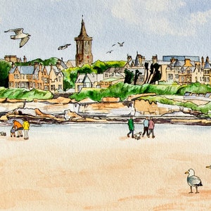 Large Panoramic St.Andrews West Sands, Fife, Scotland, Fine Art Giclée Signed Limited Edition Landscape Print.