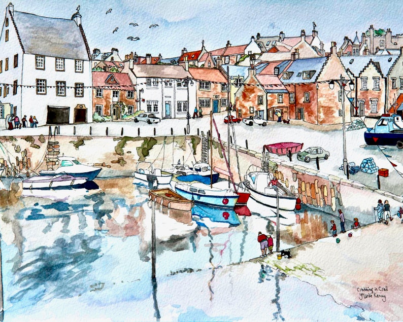 Crail Harbour, Fine Art Giclée Signed Limited Edition Landscape Print, East Neuk of Fife, Scotland. image 1