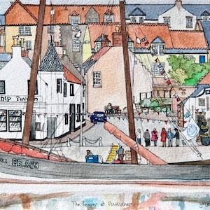 Anstruther Harbour, Fine Art Giclée Signed Limited Edition Landscape Print, East Neuk of Fife, Scotland.