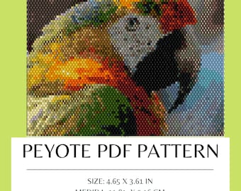 PDF Pattern Peyote/ Brick stitch Parrot for Miyuki delica 11/0