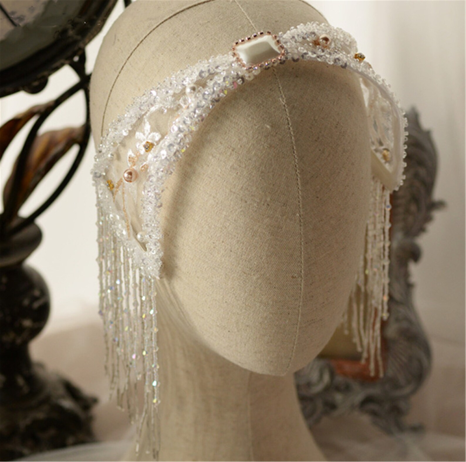 Tassel headband. Wedding headpiece. Luxury Bridal Gift. Bridal Etsy