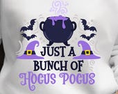 Halloween Sweatshirt, Spooky Season Shirt, Hocus Pocus fun Graphic Top, Holiday Tops