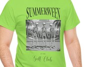 Summerween Shirt, Spooky Season Graphic Tee, Skeleton Print Tee, Golf Themed Apparel