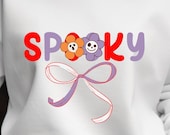 Spooky Vibes Sweatshirt, Halloween Tops, Graphic Crewnec