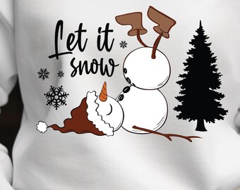 Christmas Drunk Snowman Sweatshirt, Drinking Shirt, Funny Winter Holiday Top