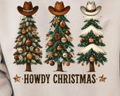 Country Christmas Sweatshirt: Cowboy Christmas Top, Western Graphic Crewneck