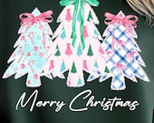 Christmas Tree Sweatshirt, Girly Holiday Top, Christmas Tops, Gift for Her