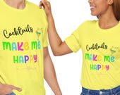 Cocktail Vibes Tee, Short Sleeve Tee, Fun Party Shirt, Relaxed Fit T-Shirt, Gift for Friends, Summer Apparel