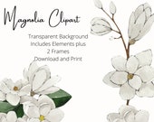 Magnolia Clipart printable florals wedding clipart