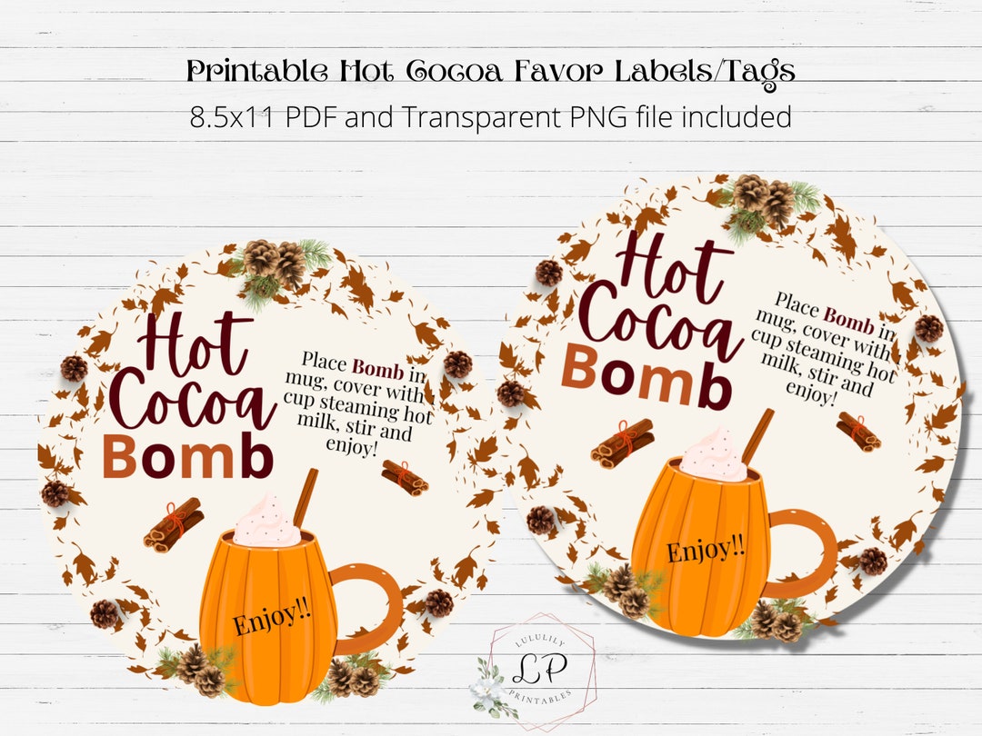 Hot Case Tags Hot Chocolate Tags Printable Tags Recipe Gift Tags - Etsy