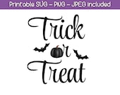 Trick or Treat Halloween Clipart: PNG, SVG, JPG (Digital Download)