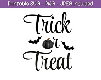 Trick or Treat Halloween Clipart: PNG, SVG, JPG (Digital Download)