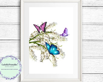 Butterfly Print | Colorful butterfly print | Floral butterfly print | Butterfly Art Print - Wall Art