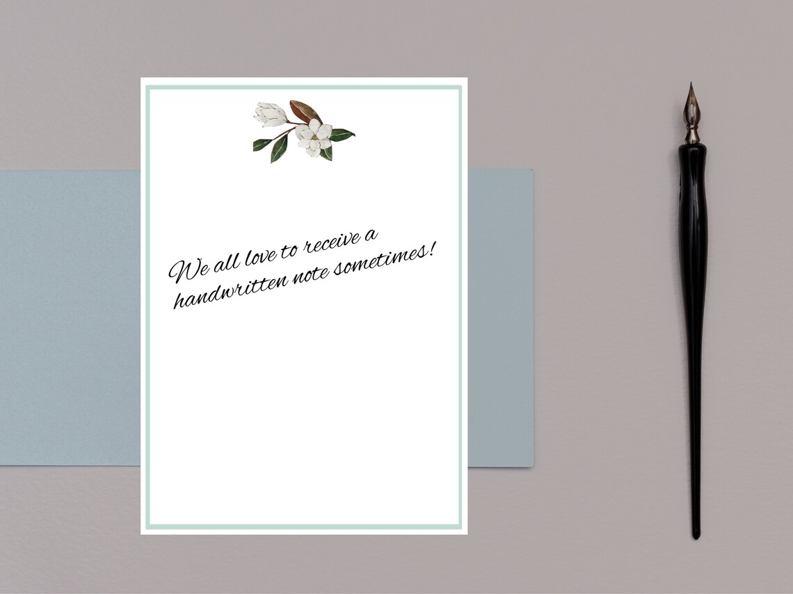 Printable Paper Letter Writing Journal Pages Magnolia Floral Etsy