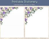 Printable Botanical Floral Stationery Note Paper