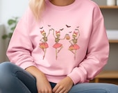 Dancing Halloween Ballerinas: Skeleton Sweatshirt, Halloween Ballet Lover Crewneck