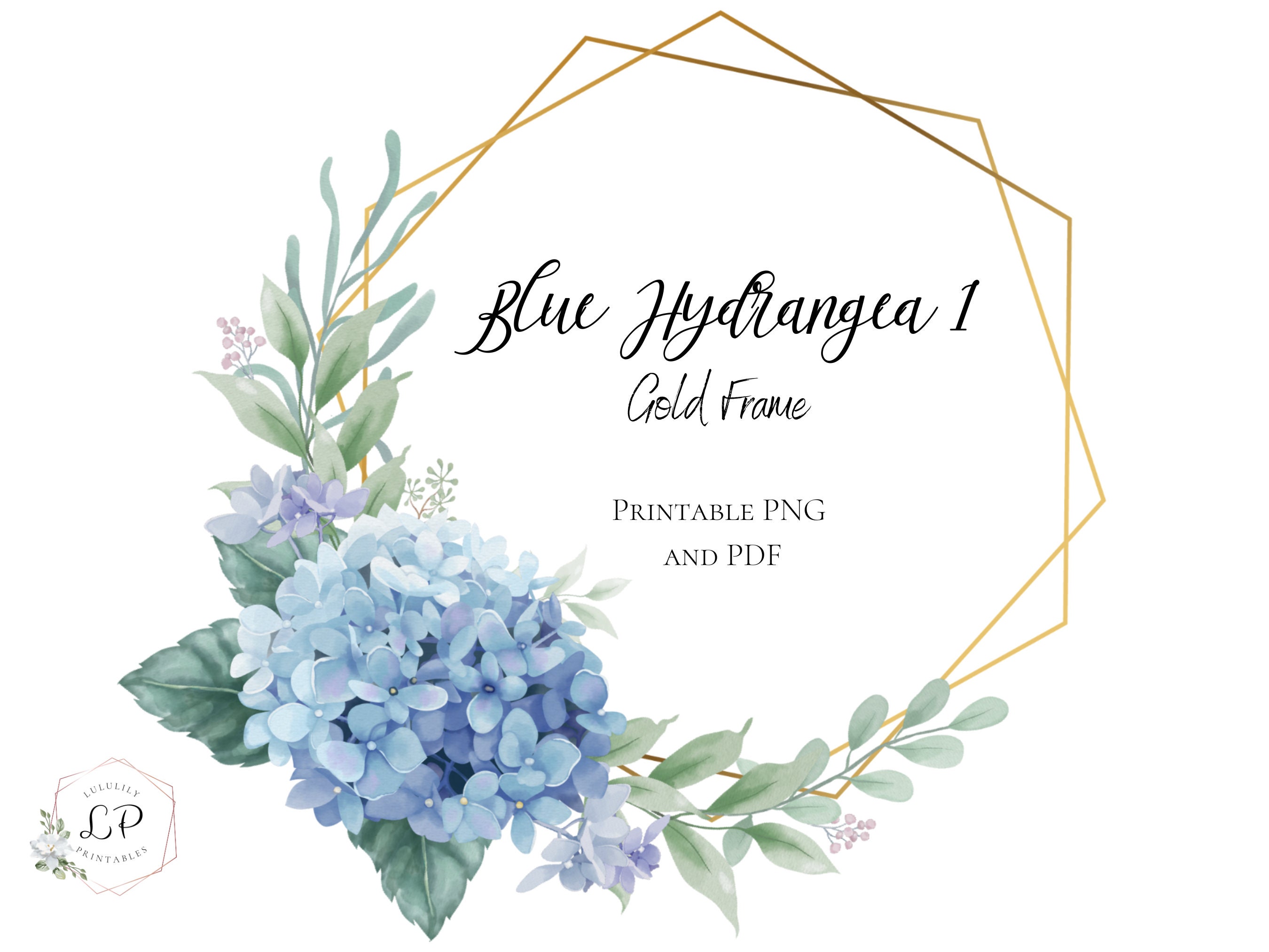 Blue Hydrangeas Hydrangea Clipart Hydrangea Printable Frame - Etsy