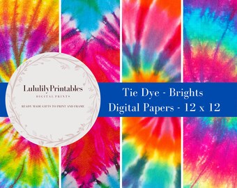 Tie Dye, Décoration de fête, Papiers numériques, Papier brillant, PDF imprimable, Feuilles à imprimer, Tie Dye violet