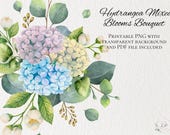 Hydrangea Flowers, Hydrangea Graphic, Watercolor Hydrangea Wedding Flowers, Printable Watercolor Clipart