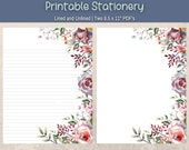 Floral Writing Paper Printable Stationery Note Pages or Journal Paper