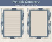 Blue Watercolor Printable Writing Paper or Journal Pages