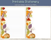 Fall Colors Printable Stationery, Journal Pages, Autumn Paper Writing Paper