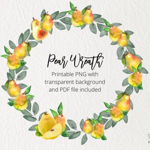 Clipart di frutta, ghirlanda natalizia, clipart floreale, ghirlanda del raccolto, ghirlanda di frutta, clipart del raccolto