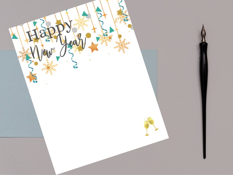 Happy New Year Printable Paper, Letter Writing Journal Pages, New Year's Eve Stationery - Etsy