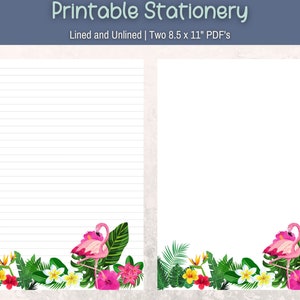 Flamingo Schreibpapier druckbare Flamingo Stationery Notizblock Seiten Journal Seiten
