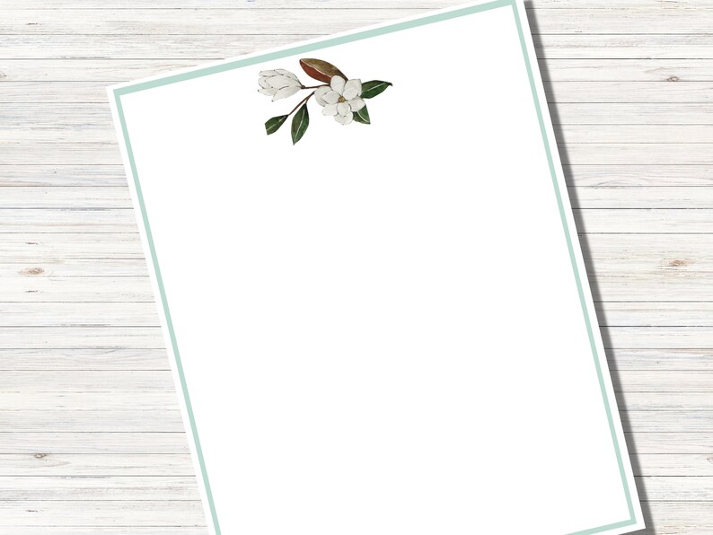 Printable Paper Letter Writing Journal Pages Magnolia Floral Etsy
