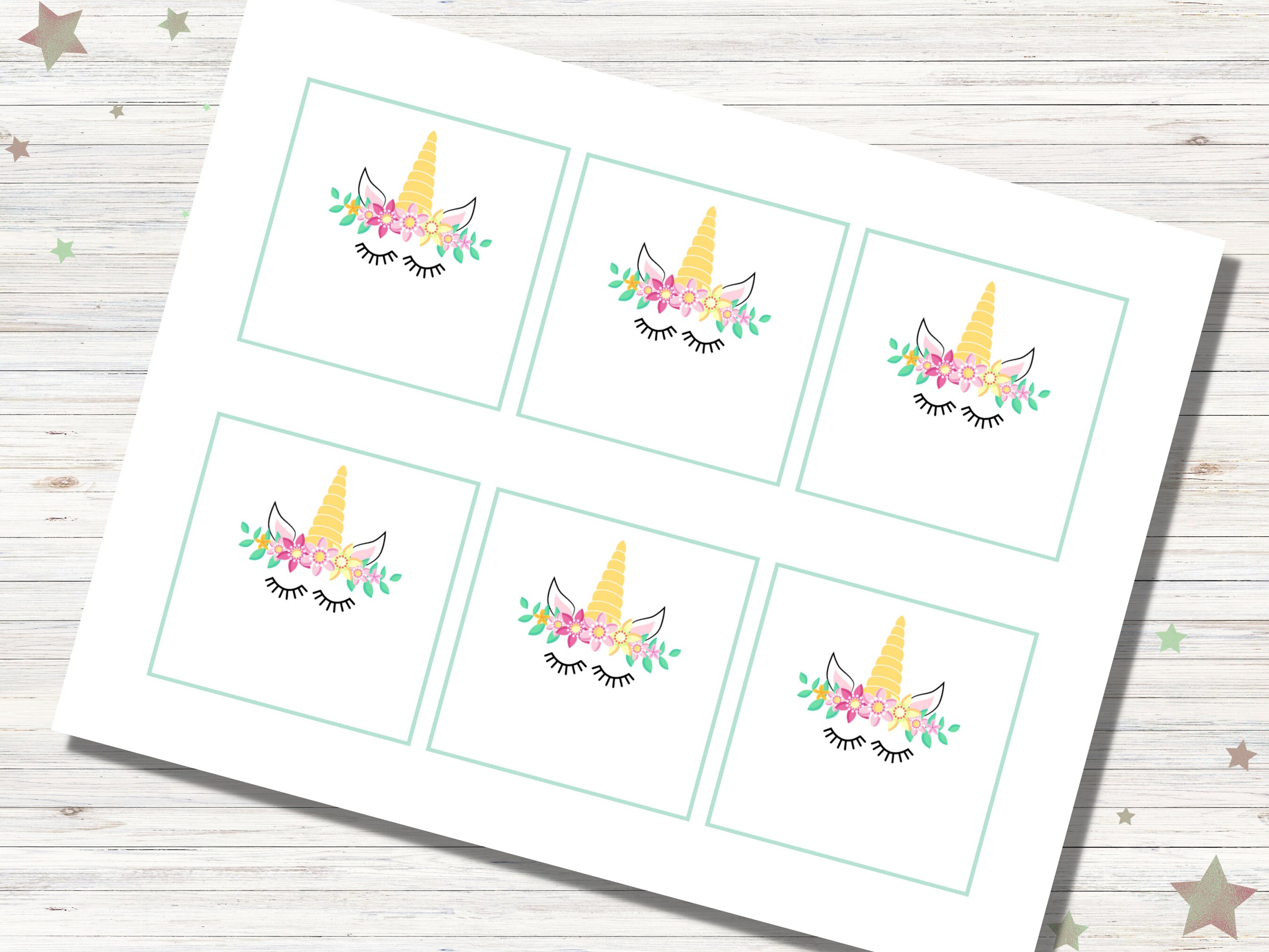 Unicorn Editable Gift Tags PDF Printable Gift or Favor Tags Size 3x3 ...