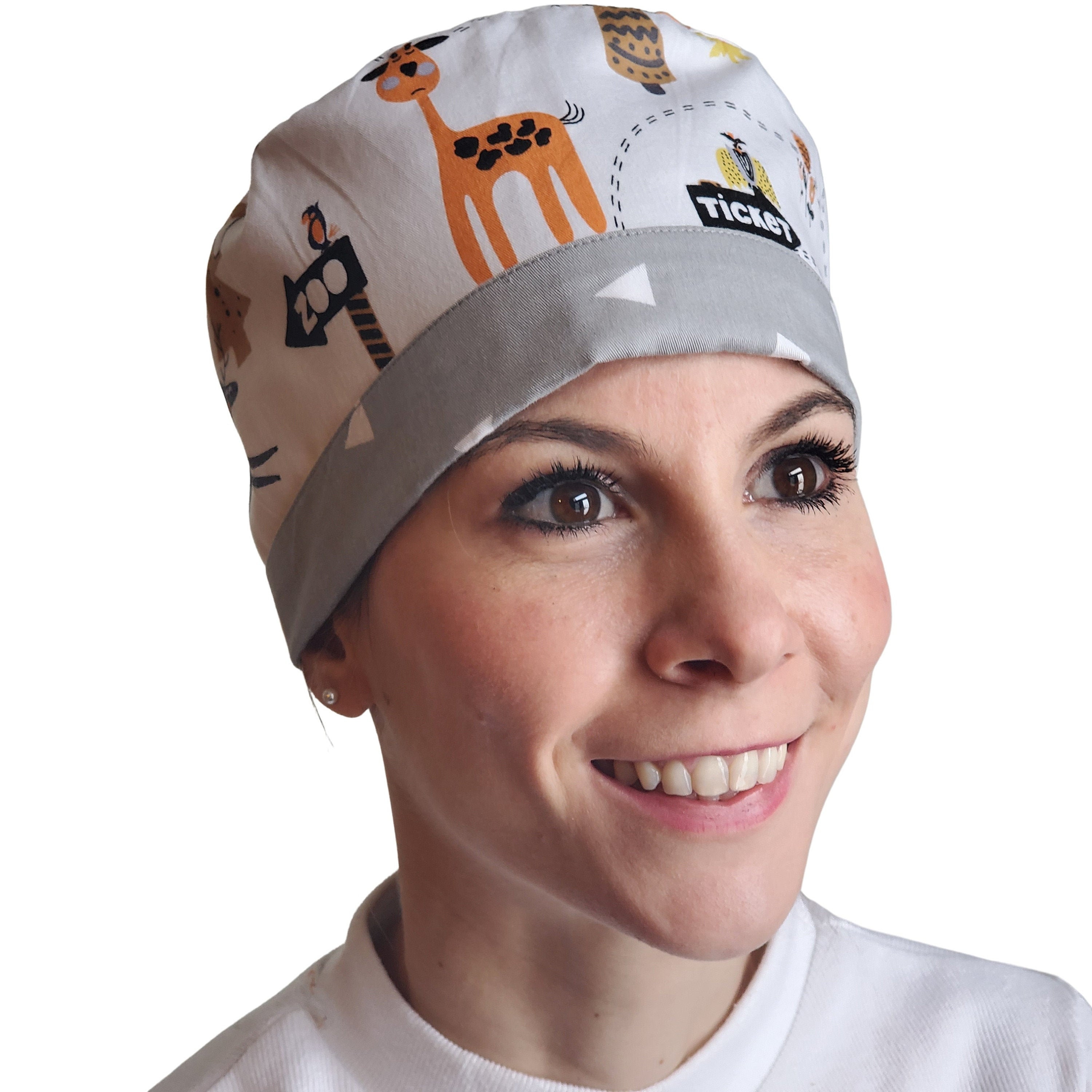 Greys Anatomy Cap, Unisex Surgical Scrub Cap, Animal Scrub Hat, Head