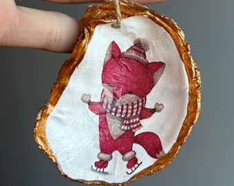 Fox Oyster Shell Ornament