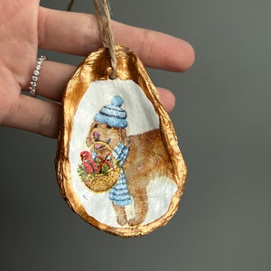 Golden Retriever Oyster Shell Ornament