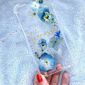 Personalized phone case with flowers resin, birthday, Father's Day, wedding