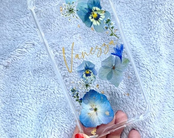Personalized phone case with flowers resin, birthday, Father's Day, wedding