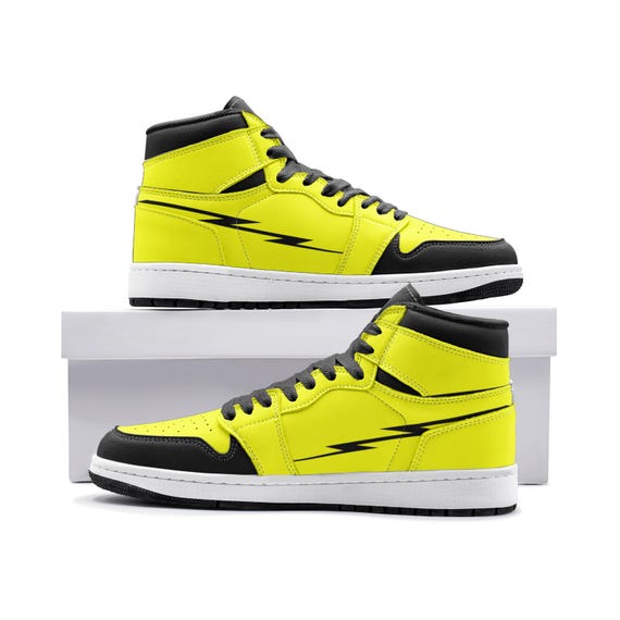 Black and Yellow High Top Sneakers Unisex Sizes - Etsy Black and Yellow High Top Sneakers Unisex Sizes - Etsy