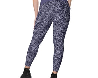 Fioletowe legginsy z kieszeniami