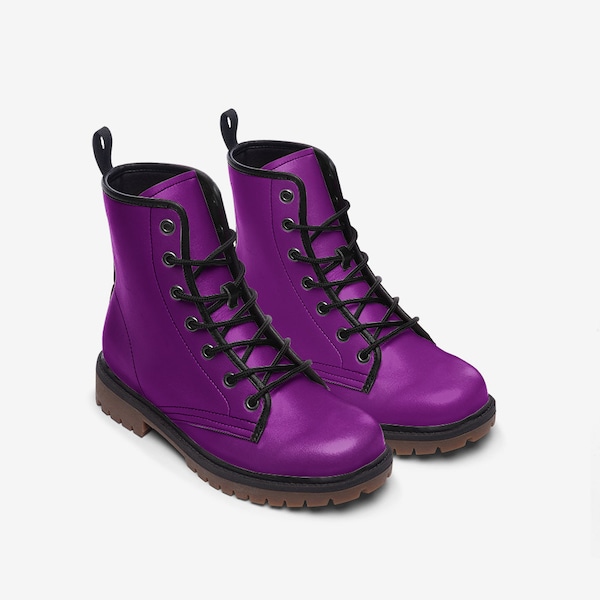 Botas casuales de cuero ligero color morado