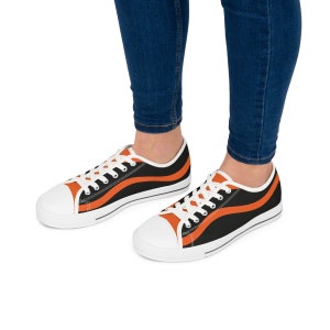 Women&#39;s Orange and Black Low Top Sneakers