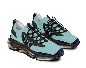 Men's Blue and Teal Sneakers Deep Sea Blue Trim